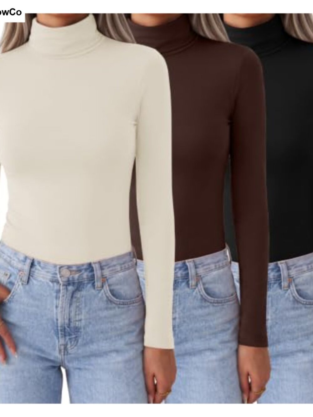 Women's Turtleneck Long Sleeve Tops Lightweight Base Layer T-Shirts